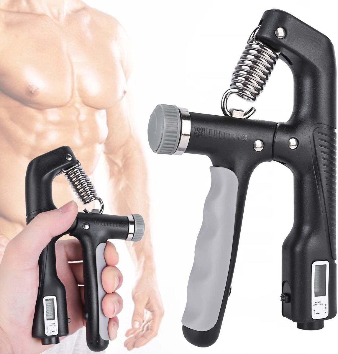 Allecto - Hand Trainer 10-100kg met Telling - Ergonomisch Grijpapparaat