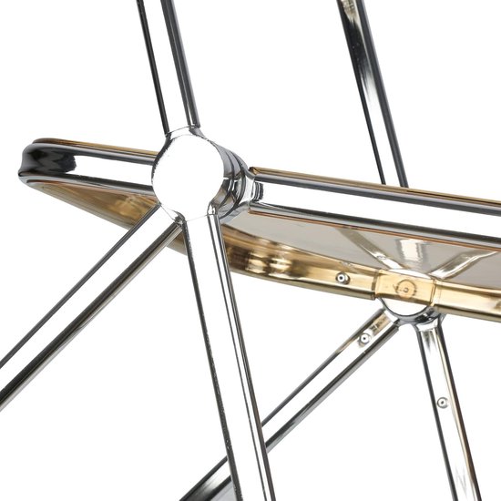 OHMG Pet Folding Chair Made of Transparent Metal Load Capacity 150 kg for Dining Room, Living Room, Garden, Entrance, Folding Chair for Indoor and Outdoor Use with Metal Frame — afbeelding 2