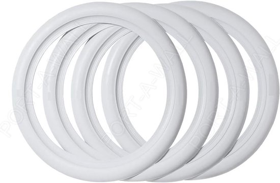 Portawall Band Covers - Whitewall Inserts - Golfkar Uiterlijk - Set van 4 Stuks - 12 Inch Banden - Wit — afbeelding 3
