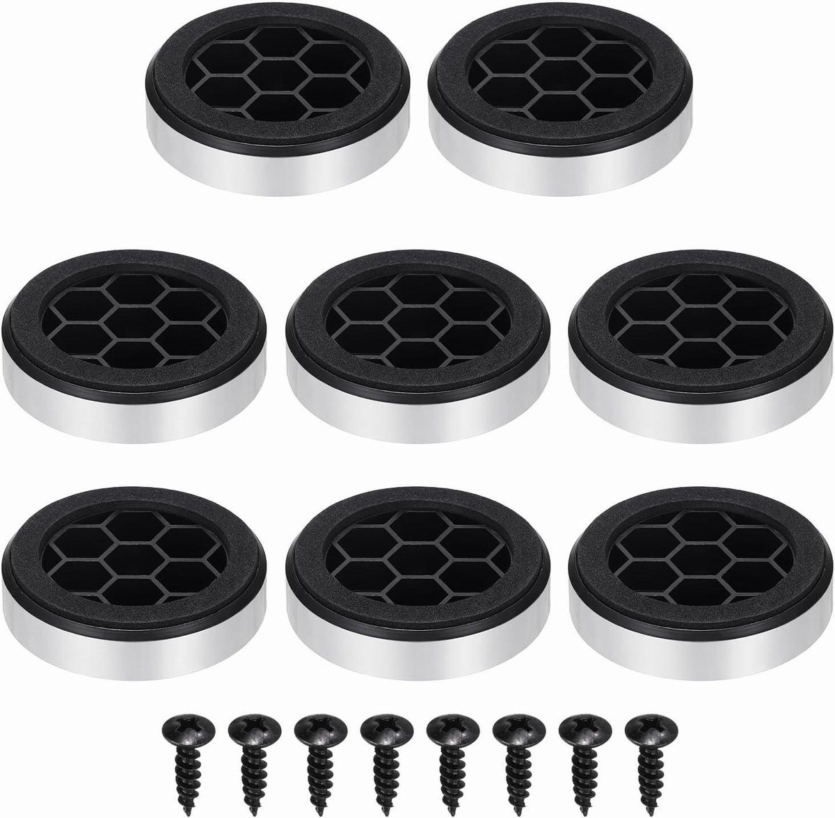 Luidspreker Isolatievoetjes - Anti-vibratie Pads - Audio Systeem Stabiliseren - Schokabsorberend Schuim - 57 mm x 13 mm - Zilverkleurig