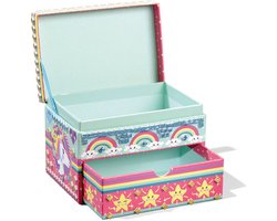 Totum Unicorn sieradendoosje versieren - speelgoed meisjes knutselen cadeau tip - mozaïek 15 x 10 x 10 cm cadeau tip