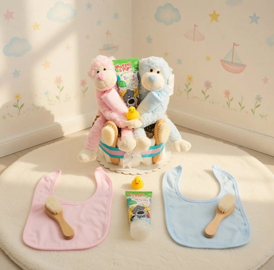 Genderneutraal baby cadeau - Hawsaz.nl cadeau - Babygeschenksets 27 stuks - Geboortecadeau - babyshower - Babyset - Babydeken - Baby knuffel - Babykado - Babygeschenk - Speenkoord - Babyverzorging - Baby speelgoed - Naif verzorgingset - Babykleding van Hawsaz — afbeelding 2