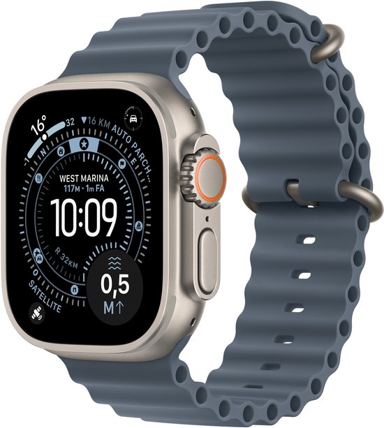 Apple Watch Ultra 3 - Wifi + 5G - 49mm - Natural Titanium Case with Anchor Blue Ocean Band