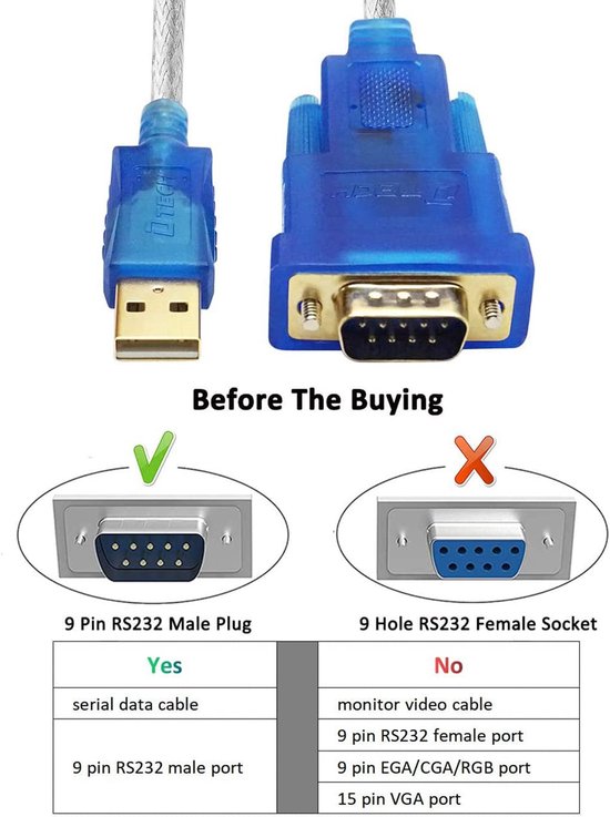 Adapter Usb Naar R232 Seriële Poort Adapter - USB naar RS232 - Apparaten Verbinden ...
