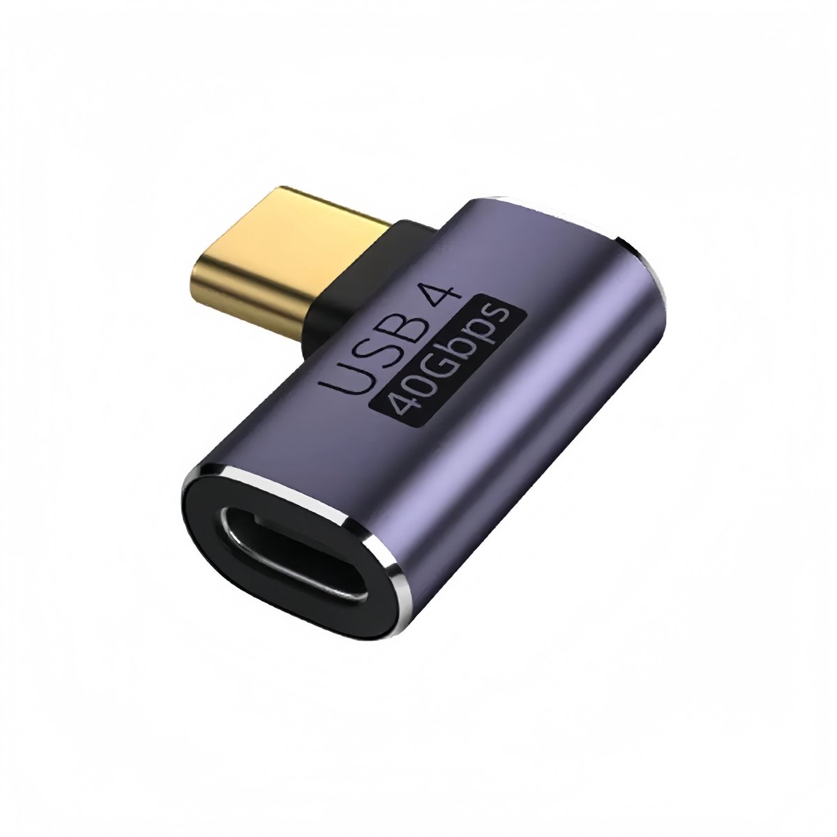 USB-C Haakse Adapter – USB4 40Gbps – 100W Snelladen – 8K 60Hz – USB-C / Type-C Mannelijk naar Vrouwelijk – 90° Hoek – Voor Laptop MacBook Smartphone