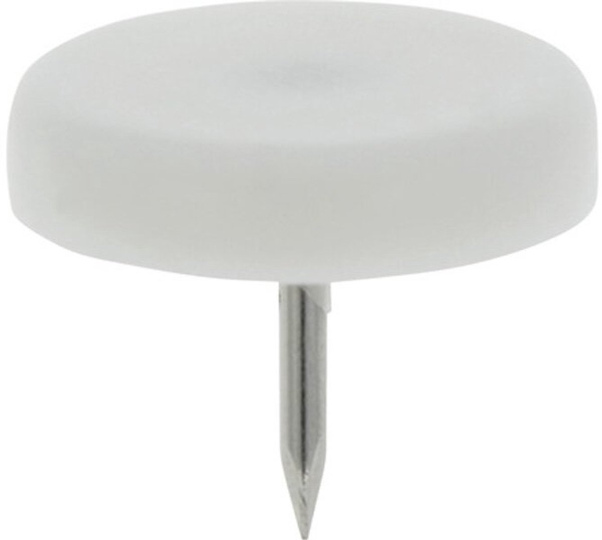 TARROX Meubelglijder Kunststof Spijkerbaar rond wit Ø 28 mm, 16 stuks