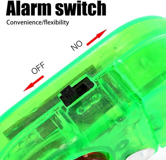 Vis Beet Alarms - Sound Bite Alerts - Vissen Outdoor - Dubbel LED Licht - 4 Stuks - Transparant Groen — afbeelding 2