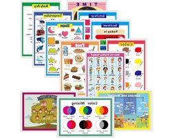 YIYEE Educational Poster for Kindergarten, 13 Pieces, A3 Laminated, Wall Decoration for Children, Kindergarten, Primary School, Teacher Supplies and Tools, First Day of School