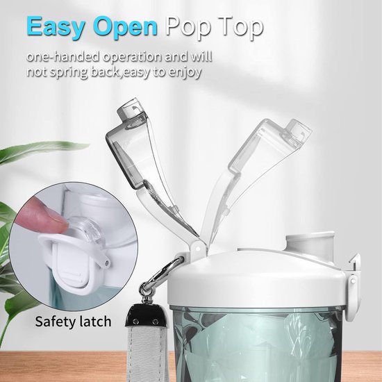 Draagbare Blender - Draadloos voor Shakes en Smoothies - 20oz met 6 Mesjes en Reisdeksel - wit van Merkloos — afbeelding 2