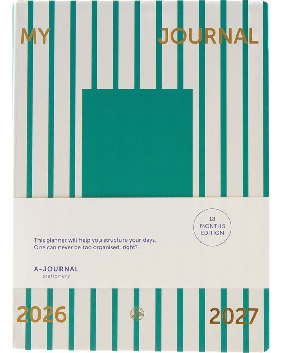 My Journal - 18 maanden agenda 2026-2027 - A5 - groene strepen
