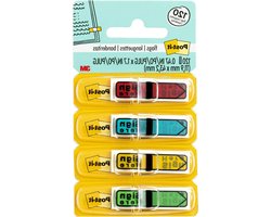 Post-it pijlvlaggen, 1/2 inch breed, 24/dispenser, 4 dispensers/verpakking 120 Flags Blue, Green, Red, Yellow
