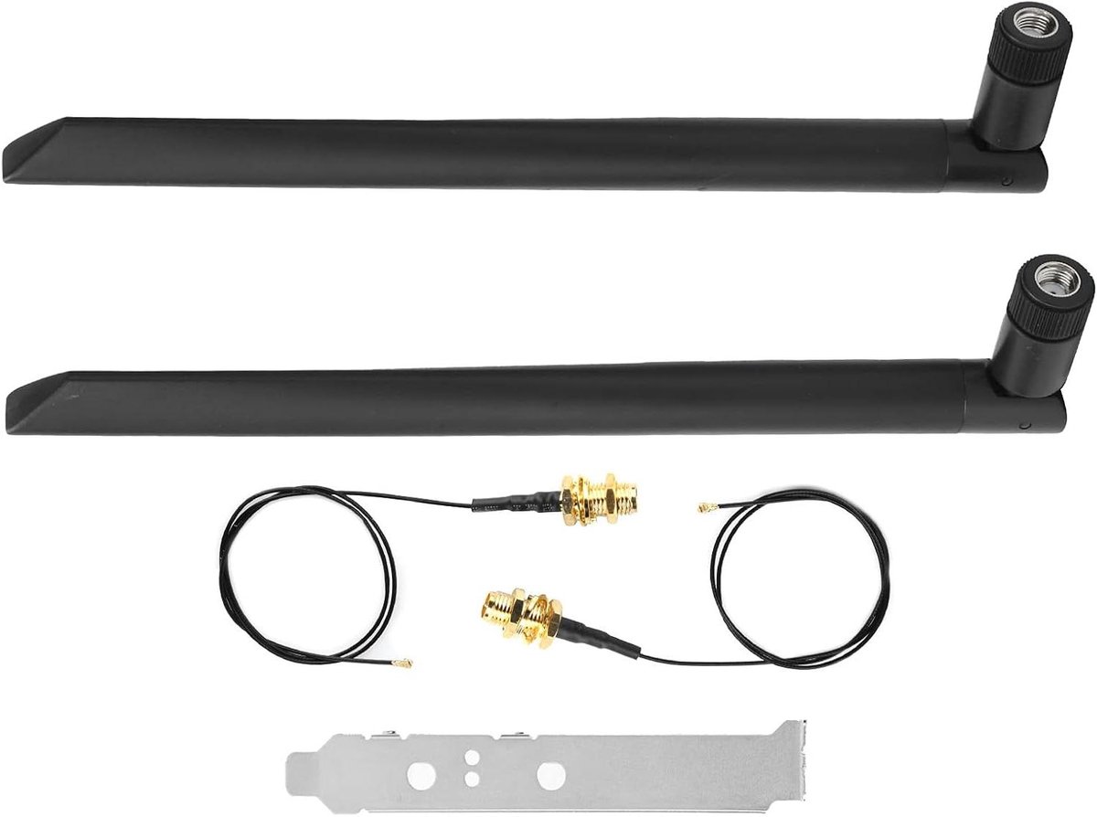 Antenne Kabel Set - WiFi Versterker - Netwerk Uitbreiding - 8DB Omnidirectioneel - 30cm Kabel - Zwart