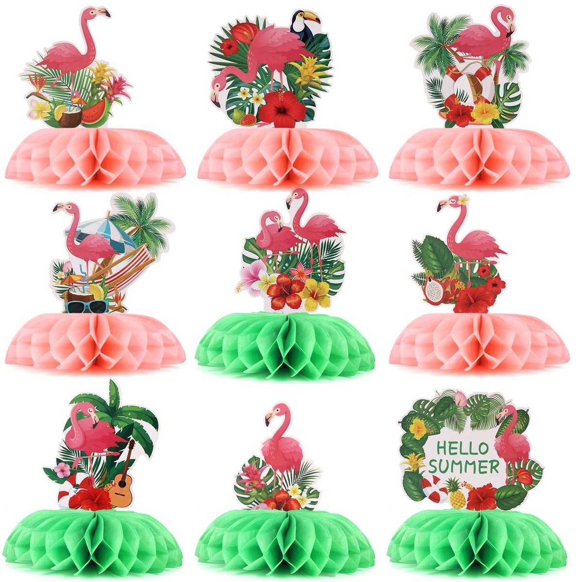 Allecto - Roze Flamingo Tafelmiddenstukken - Tropische Decoratie voor Feesten