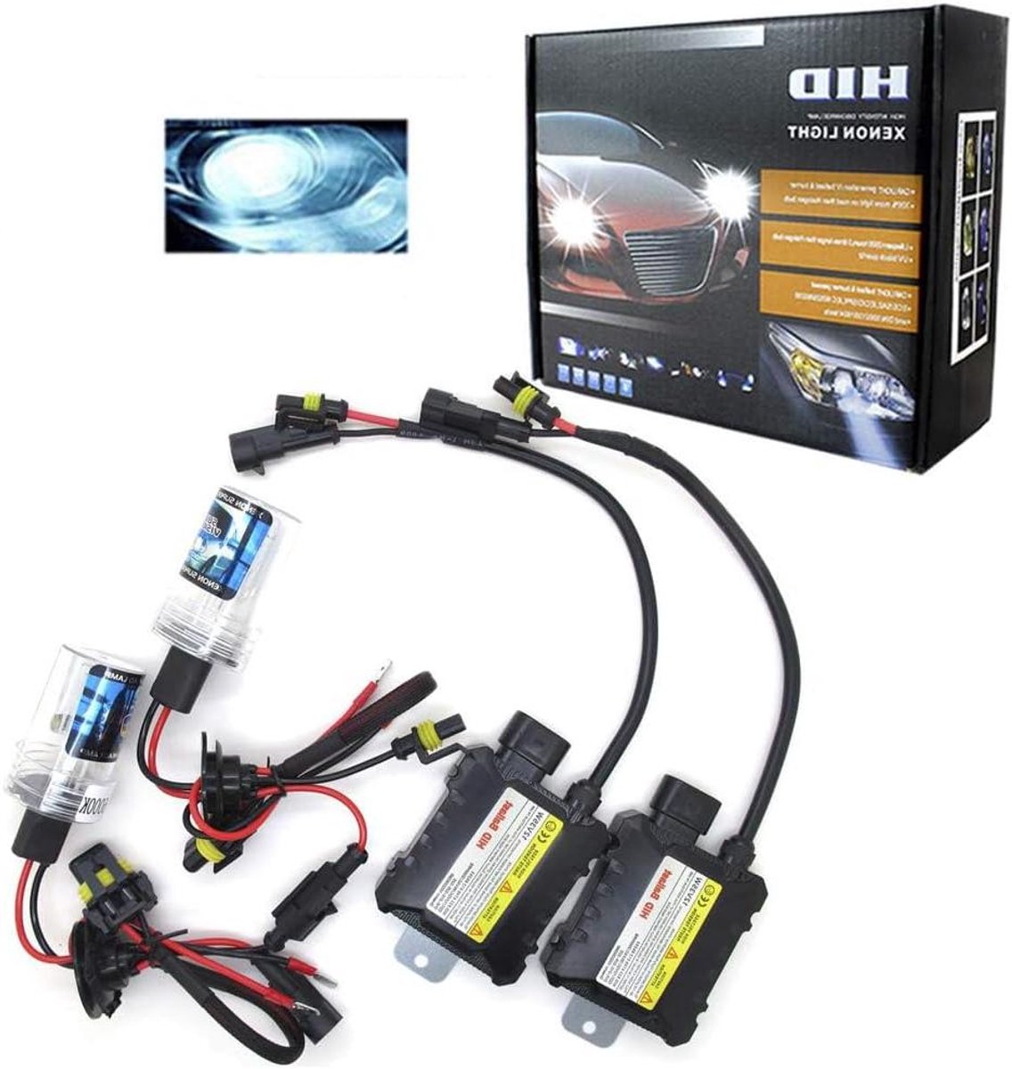 HID Xenon-set, 8000K, H4, 55W, Xenon HID-voorschakelapparaat, koplamp voor auto‘s, 12V