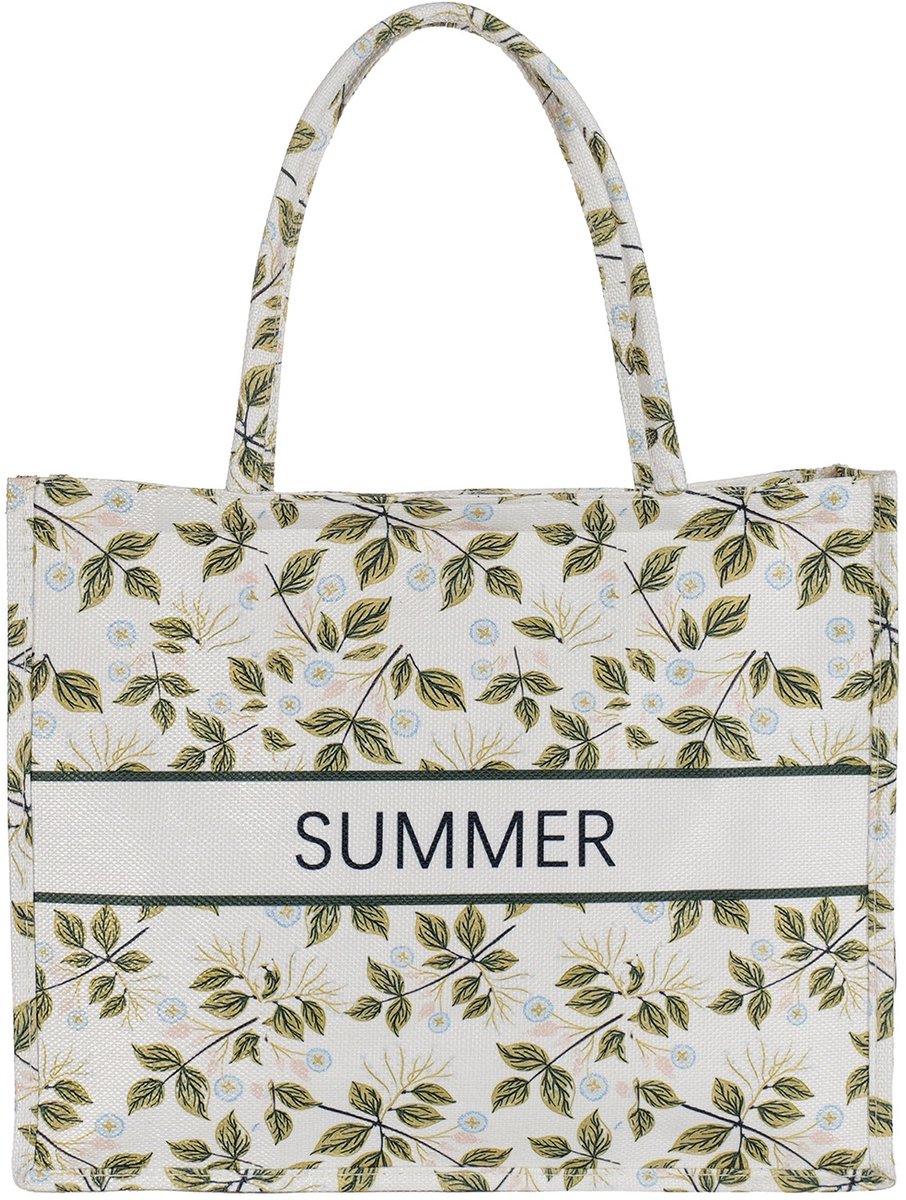 Ultiluxe® Strandtas voor Dames - Schoudertas met Ritssluiting - Summer Shopper - Damestas - 42 x 32 x 13 cm - Zomertas - Bloemenprint - Zwart/rood/geel