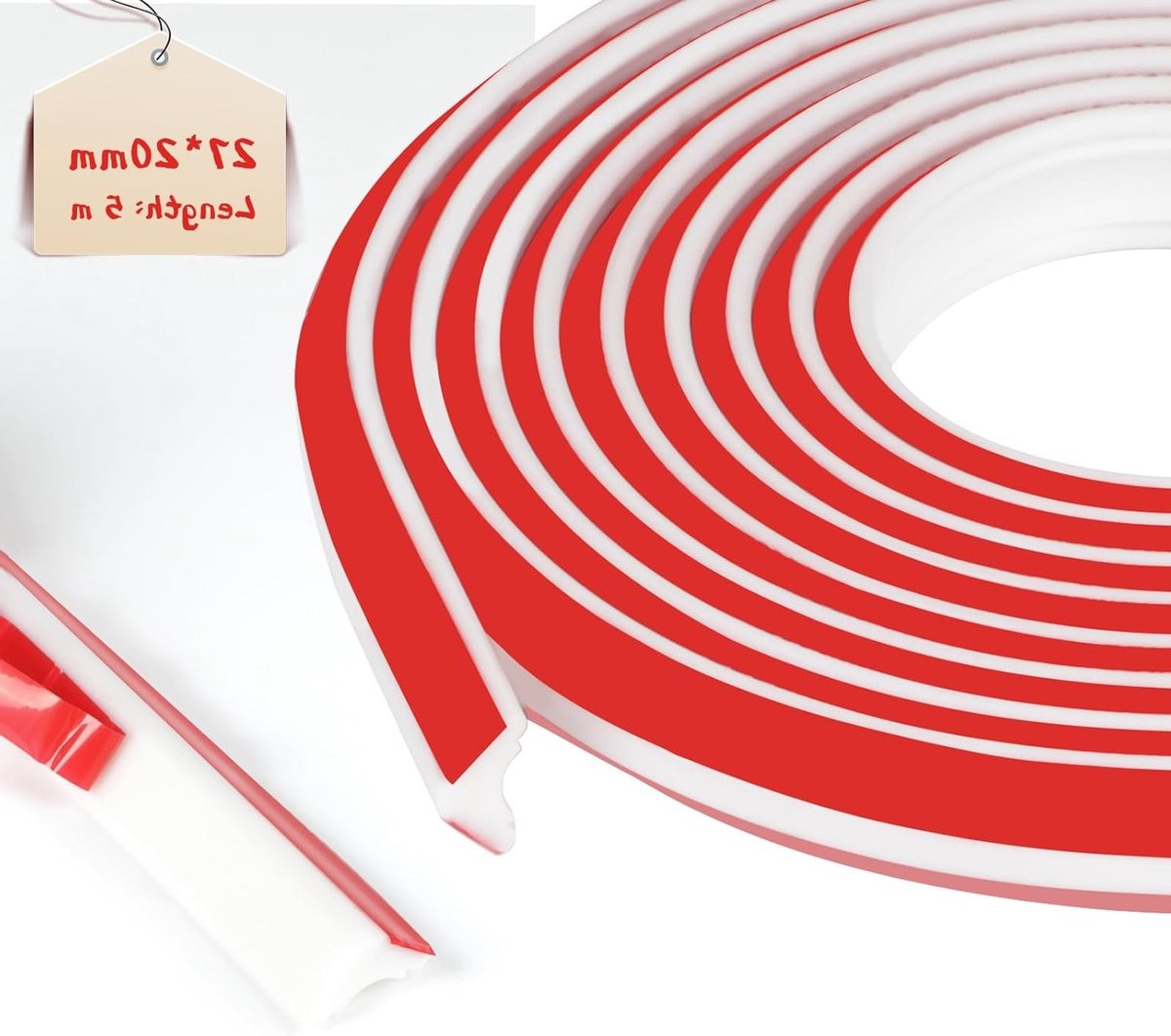 Decoratieve Wandlijst van Polystyreen, Flexibele Zelfklevende Plakstrips voor Hoeken, 5 m, 27 x 20 mm, Wit, Ideaal voor Interieurafwerking en Renovatie