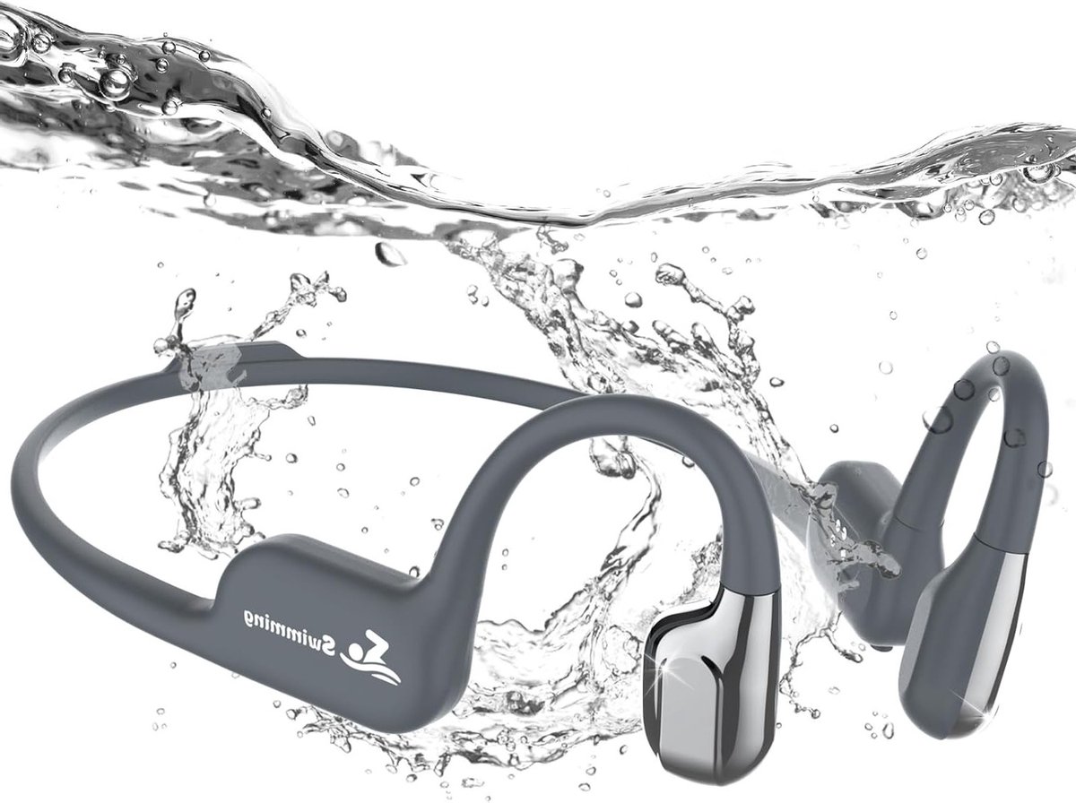 Draadloze Bone Conduction Hoofdtelefoon voor Zwemmen, IP68 Waterdicht, Onderwater Hoofdtelefoon met 32GB MP3 Speler en Open Oor Ontwerp voor Sport en Activiteiten