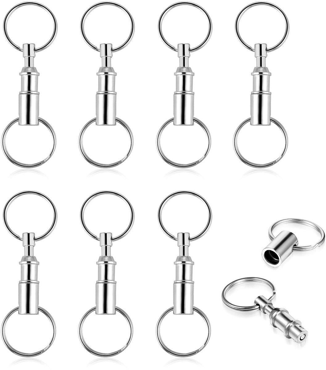 Dailygoods - Dailygoody - Afneembare Sleutelhangers - Met Snelsluiting - Lichtgewicht en Draagbaar - Metaal - Dubbele Sleutelring - Perfect voor Autoaccessoires - ...
