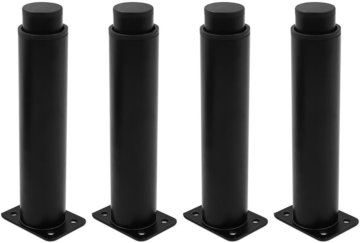 Dailygoods - Dailygoody - Verstelbare meubelpoten - Meubelvoeten - Verhoog je meubels - Zwart - Vervangende tafelpoten - Ideaal voor tv-kast en bank