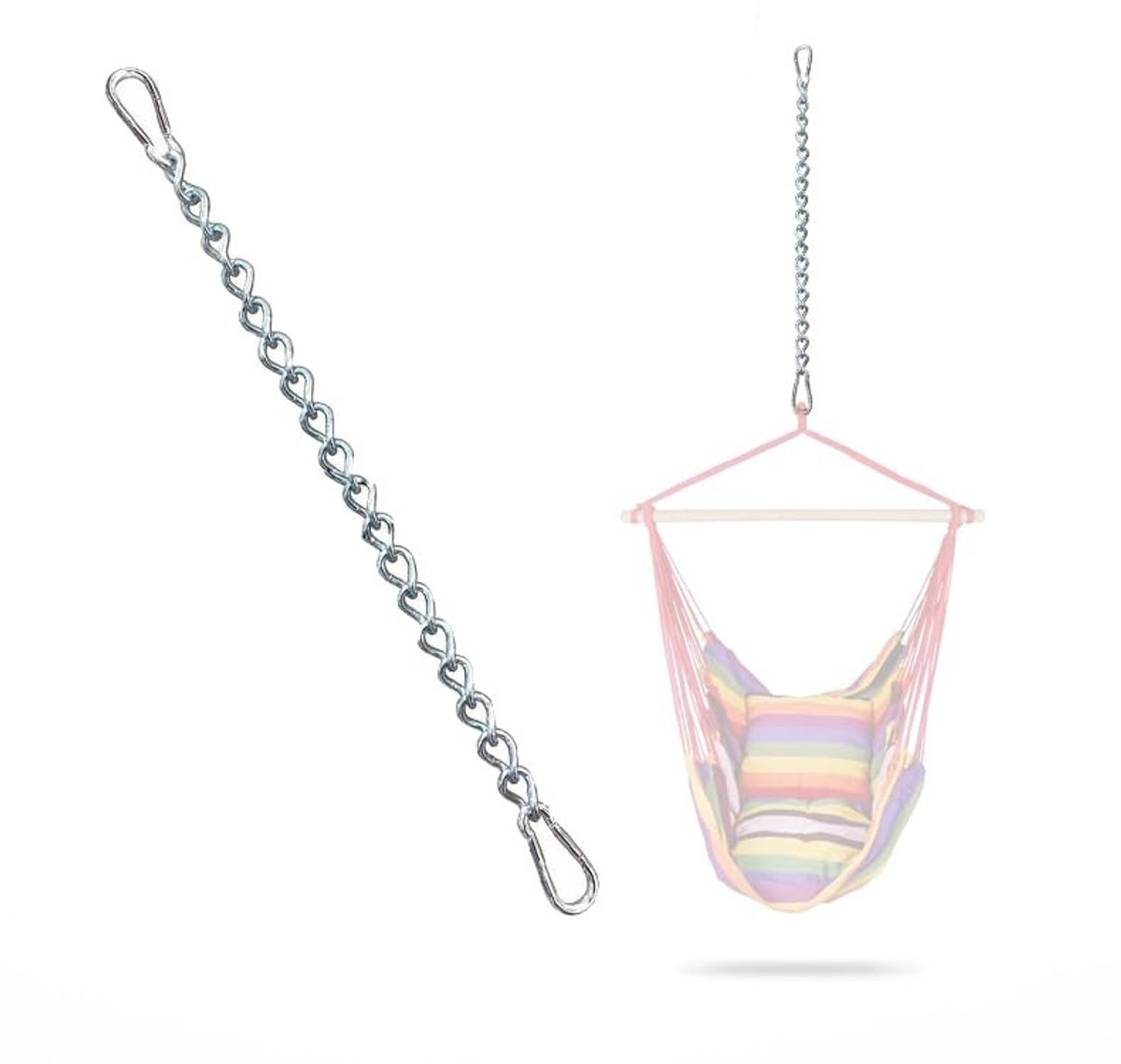 Dailygoods - Roestvrijstalen Hangketting met Karabijnhaken voor Zware Belasting