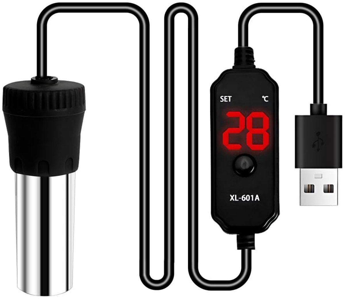Dailygoods - Verstelbare Dompelboiler voor Aquarium met LED-Display