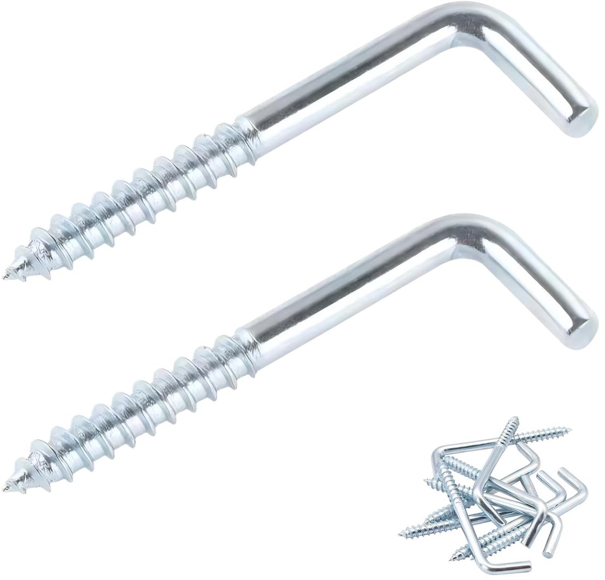 Dailygoods - Cosensi - Dailygoody - L Vormige Schroefhaken - 20 Stuks - Sterk en Duurzaam - M2.5x25mm - Voor Ophangen van Voorwerpen - Ideaal voor Huis en Tuin