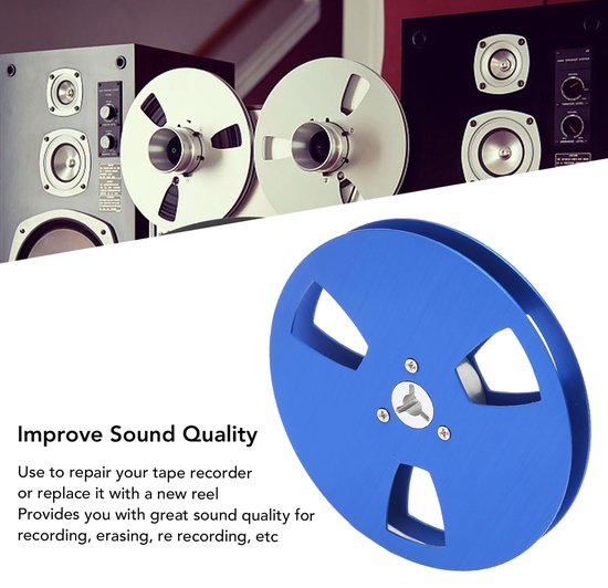 Dailygoods - Dailygoody - Lege Tape Reel - 5 Inch - Aluminium Open Reel - Blauw - Perfect voor Reel-to-Reel Spelers - Geschikt voor audio-opnames - Kleur blauw van Dailygoods — afbeelding 2