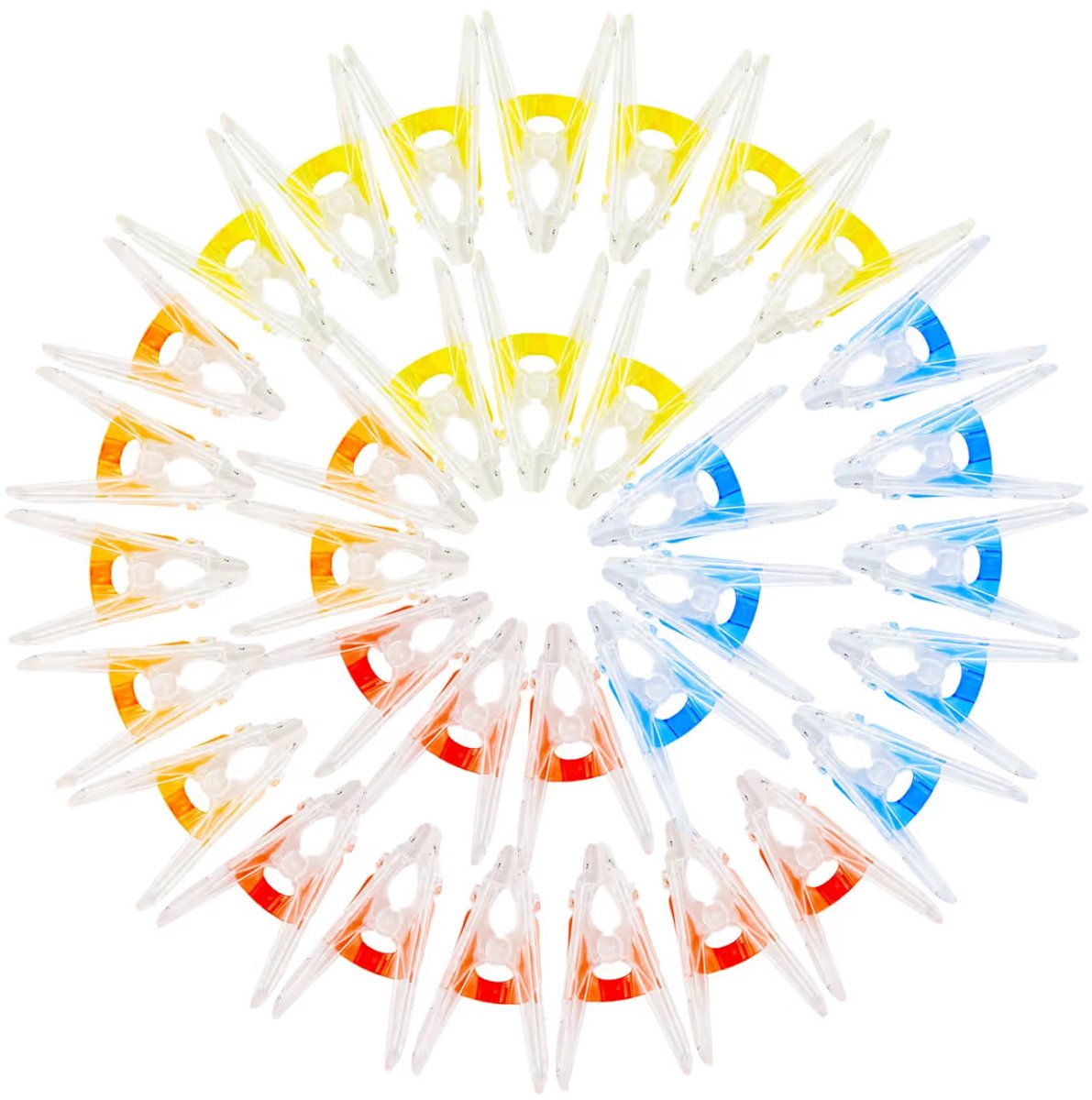 Wasknijpers 48-pack meerkleurig antislip winddicht plastic