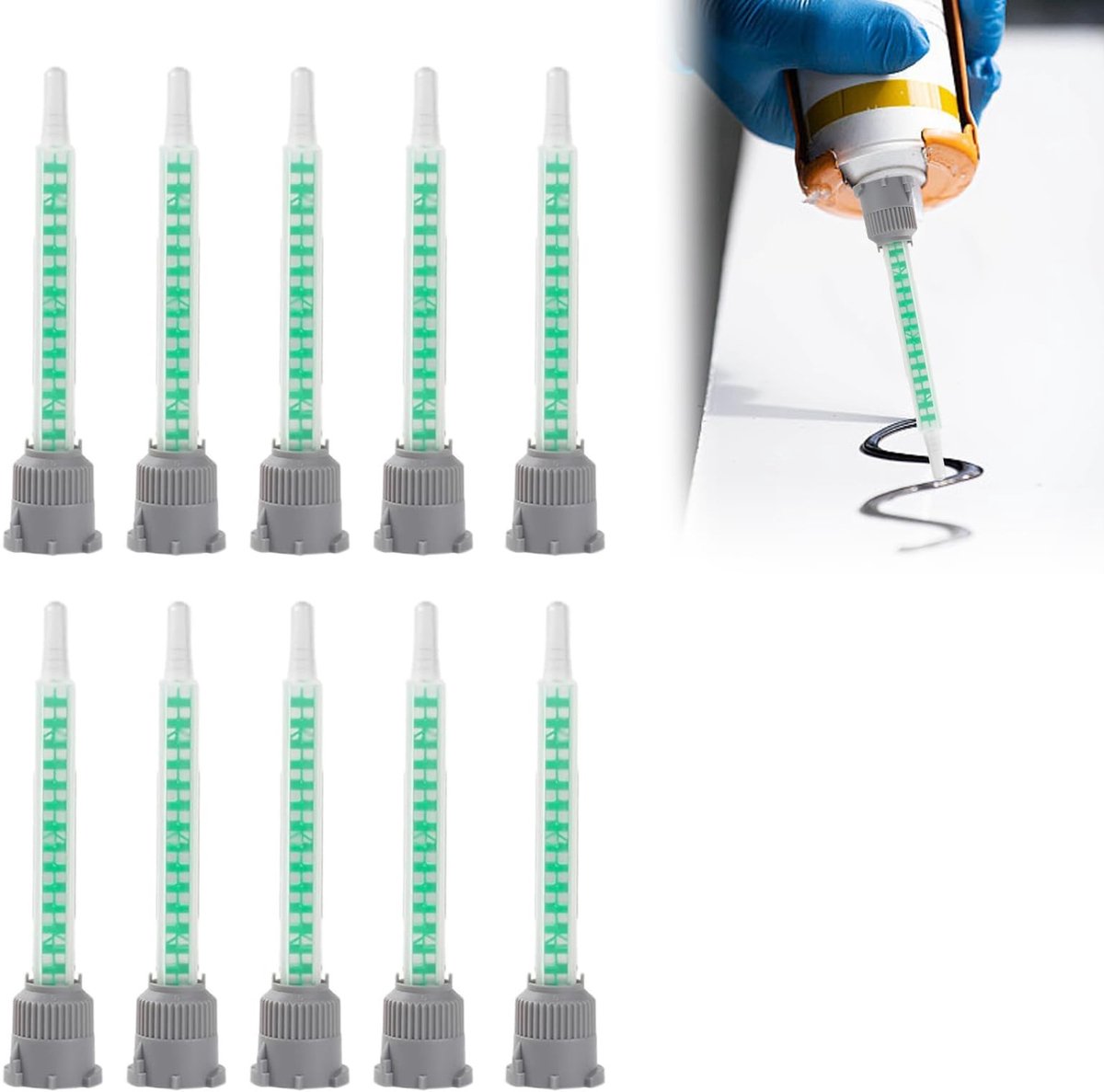 Dailygoods - Dailygoody - Statische Mixer - Mengnozzle voor 2K Lijm - Effectieve Mengtechniek - 10 Stuks - Professioneel Gebruik - Ideaal voor Lijmprojecten -