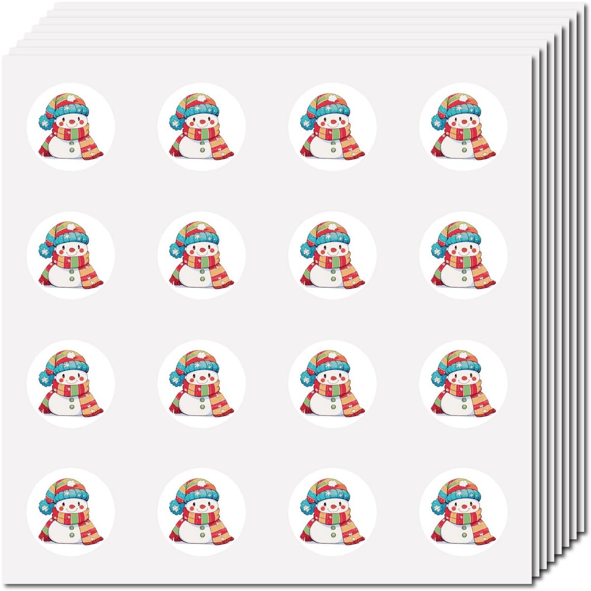 Dailygoods - Dailygoody - Sneeuwpop Stickers - Vintage Kerst Stickers - Zelfklevende Etiketten - Kunststof - Plakboek Decoratie - Creatieve DIY Projecten - Geschik..