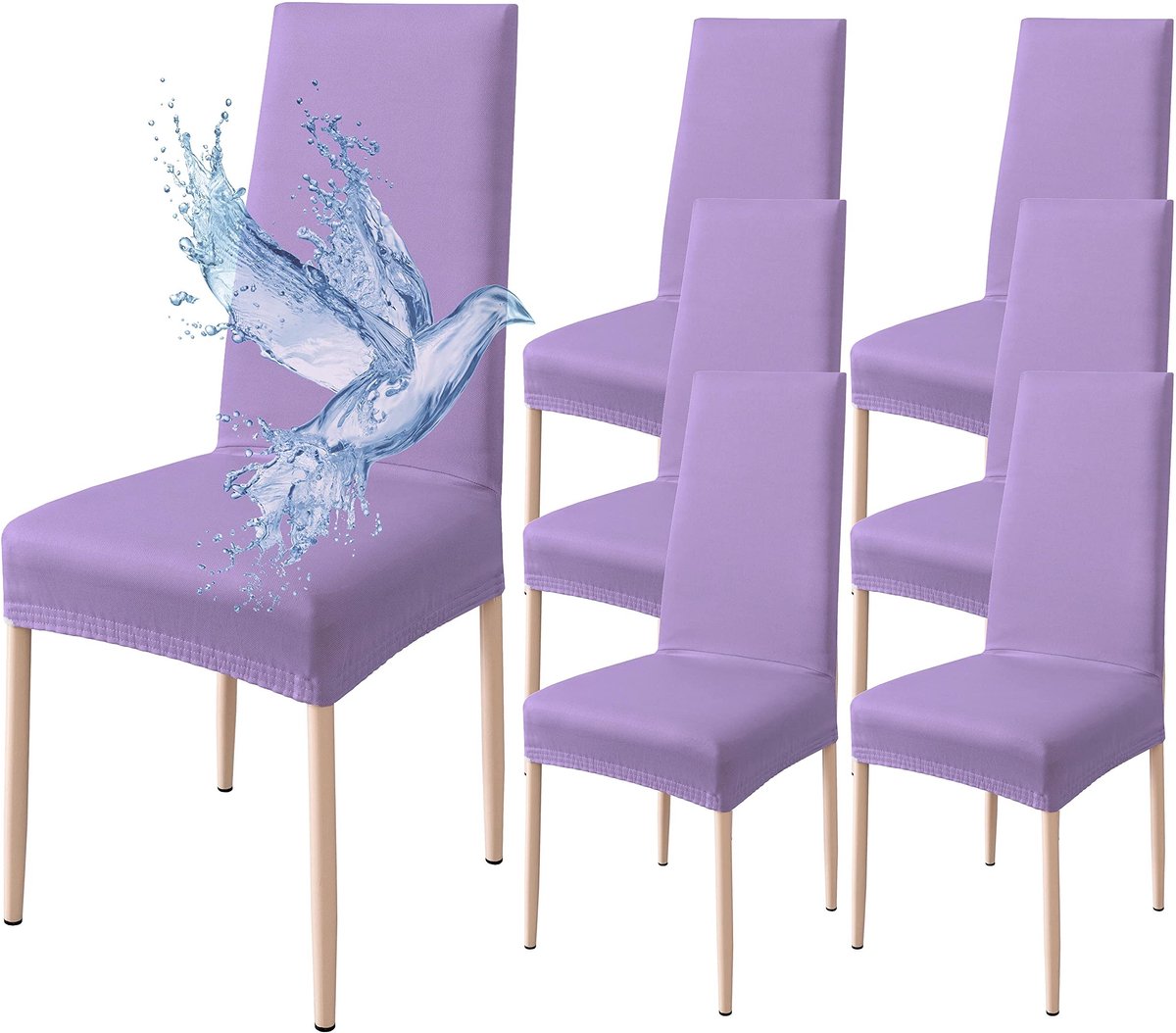 Dailygoods - Dailygoody - Stoelhoezen - Waterdicht - Comfortabel - Lila - Eetkamerstoelhoe