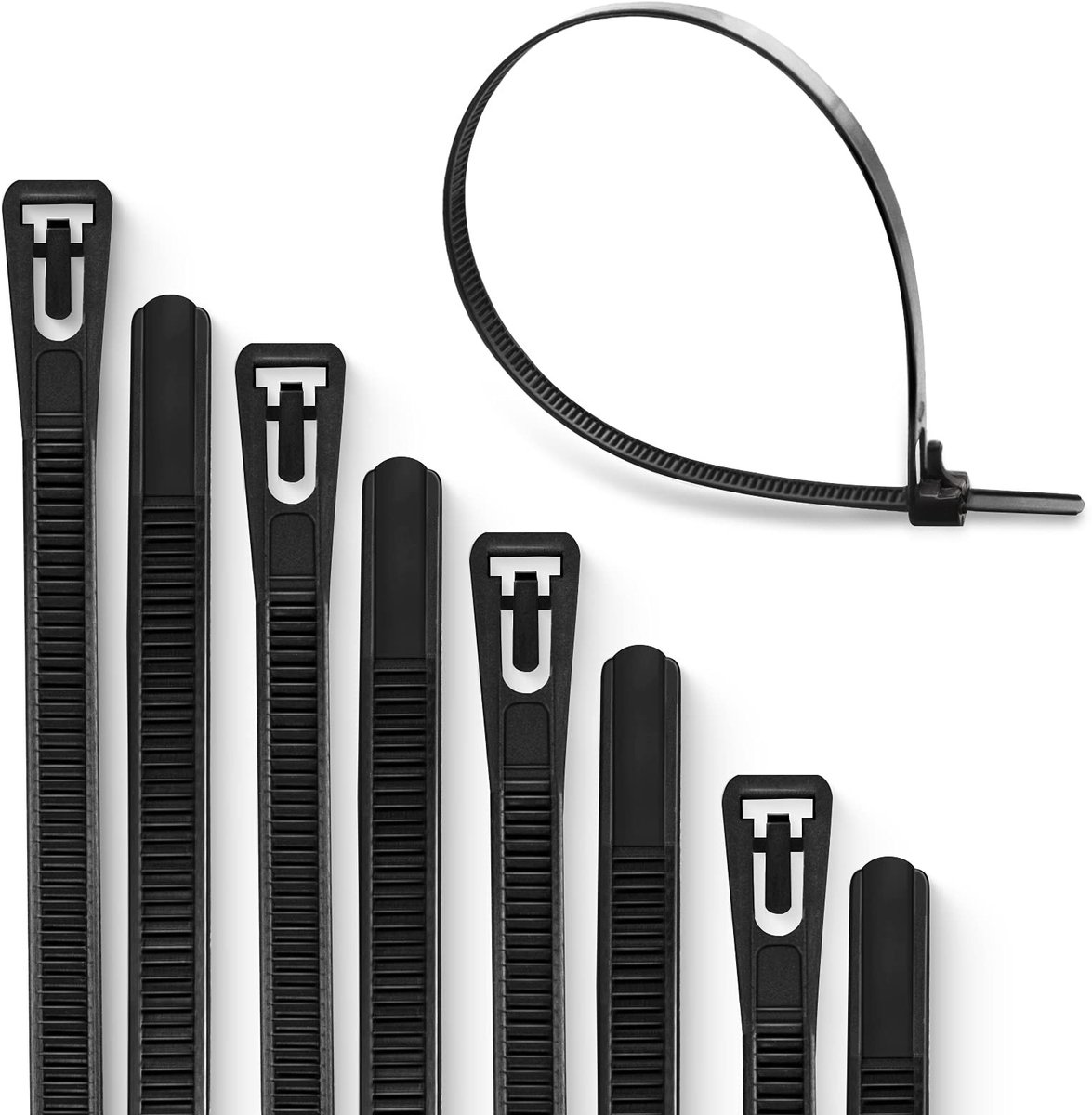 Dailygoods - Dailygoody - Herbruikbare kabelbinders - Kabelbinders 100 stuks - Robuust nylon - Zwart - Afneembare kabelbinders - Ideaal voor organisatie - Geschikt
