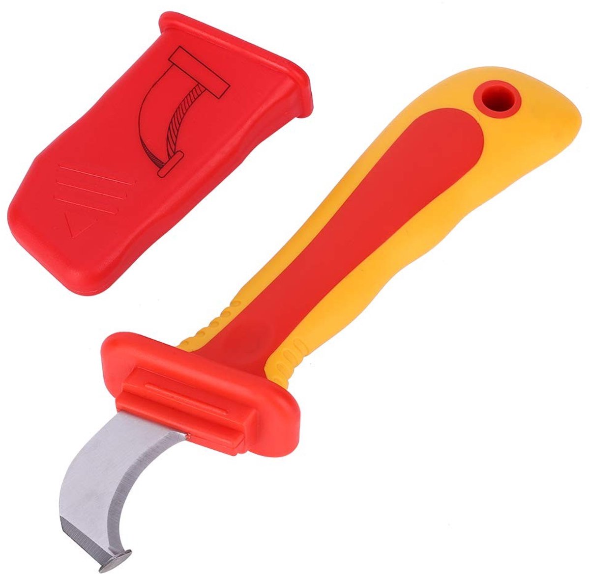 Dailygoods - Dailygoody - Coltello Knip Isolamento Elettricista - Kabelstripper - Ergonomisch - Rood - Anti-magnetisch - Vouw- en zakmessen - Geschikt voor Elektri