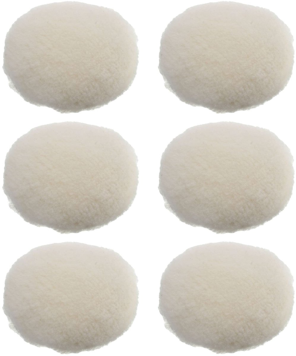 Dailygoods - Dailygoody - Polijstpads Auto - 6 Stuks Lamswol - Eenvoudig te installeren - 17,8 Cm - Voor Polijsten en Waxen - Geschikt voor Auto en Meubels -