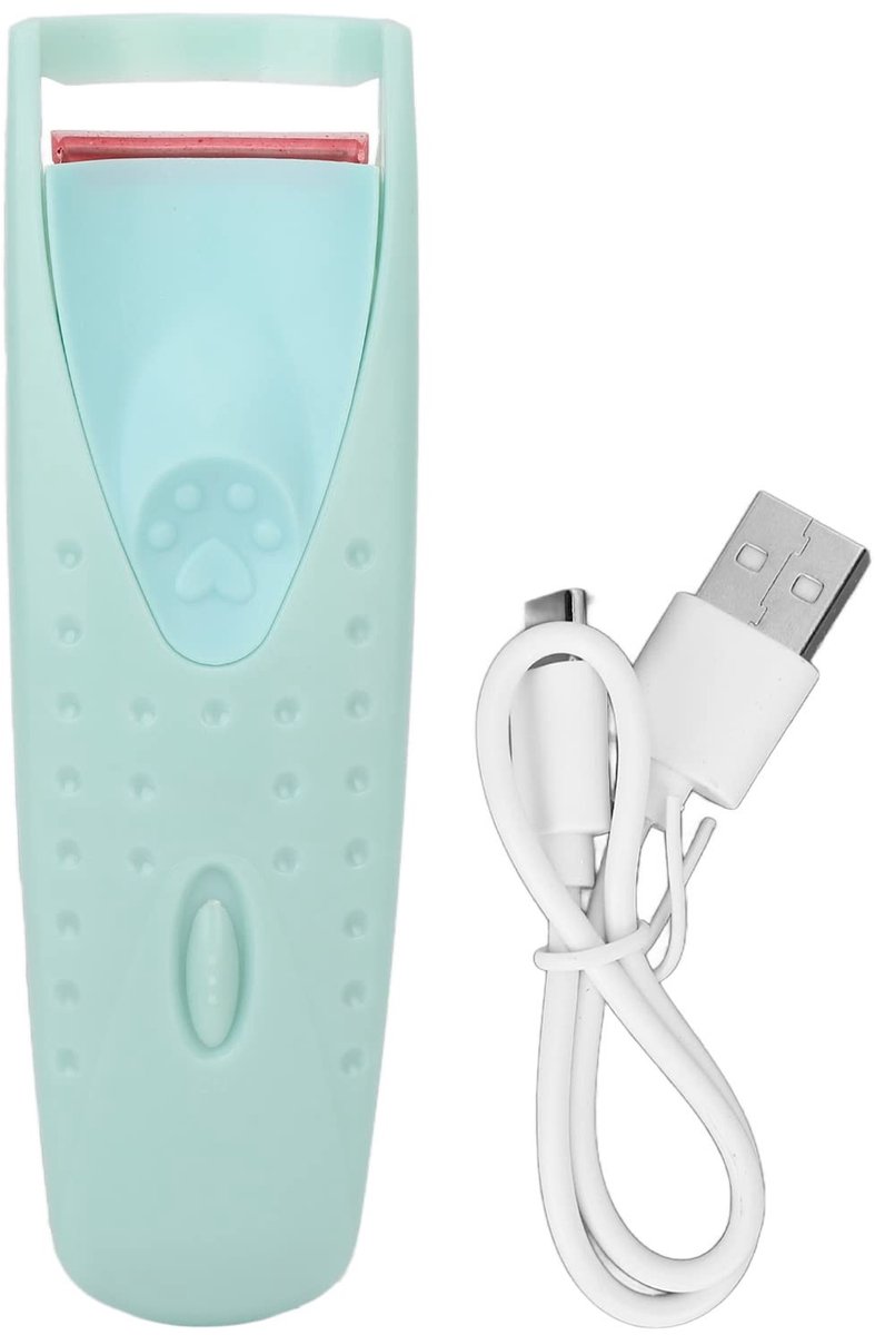 Dailygoods - Dailygoody - Verwarmde wimperkrulspeld - Elektrische wimperkruller - Handheld design - Cyan - Usb C oplaadbaar - Voor langdurige krullen - Geschi