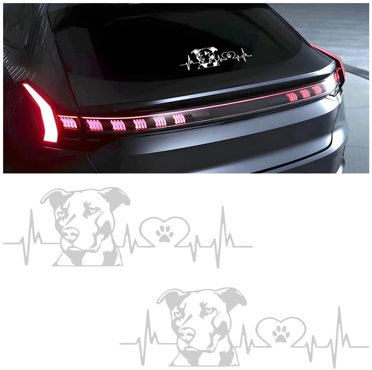 Dailygoods - Dailygoody - Autostickers - Grappige Pitbull Stickers - Wit - Carrosseriestickers - Voor Auto en Laptop - Set van 2