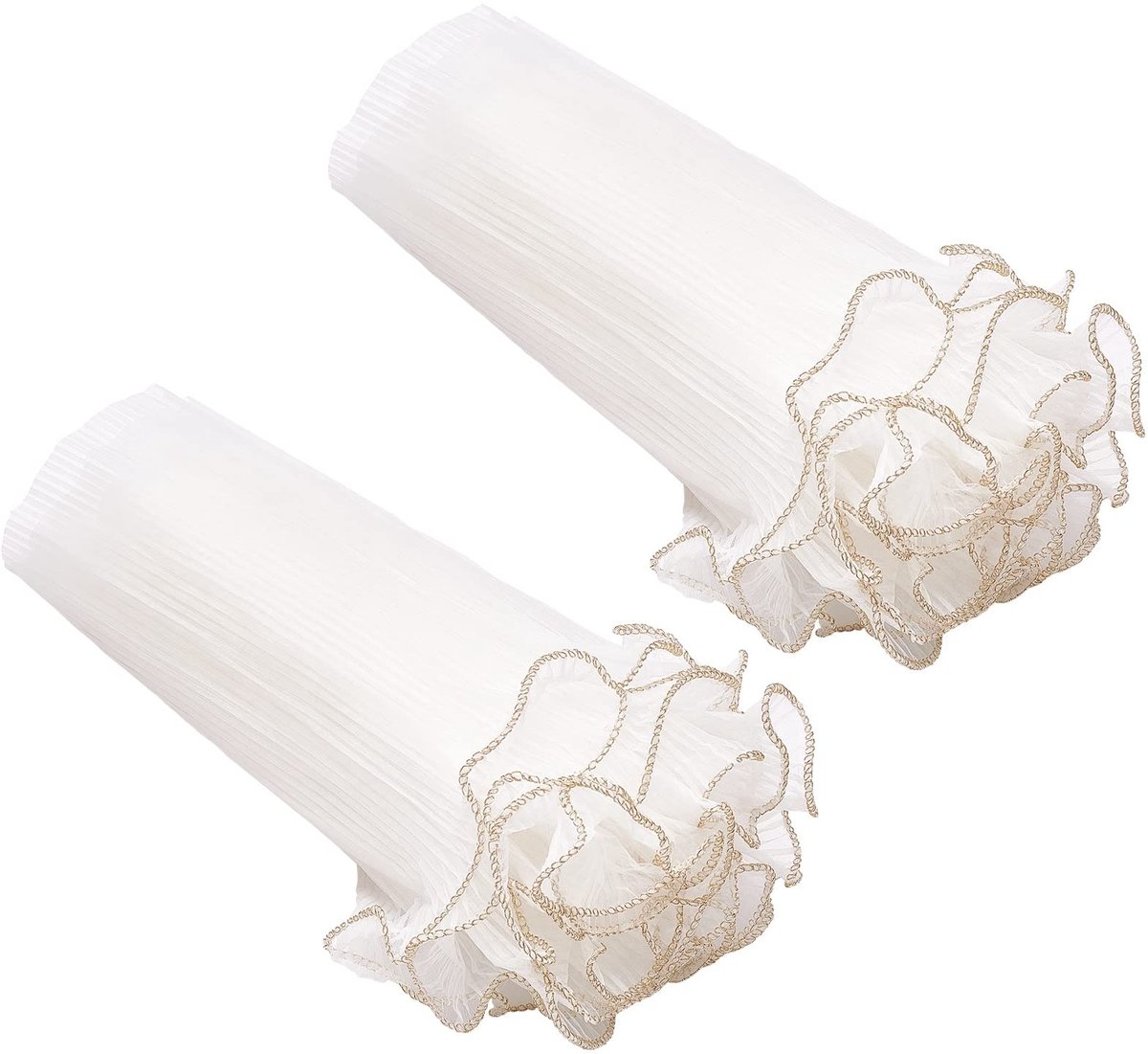 Dailygoods - Dailygoody - Boeket Bloemen Inpakken - Gouden Rand - 28 cm Breed - Mesh Papier - Valentijnsdag en Kerst - Gift Verpakking - Wit en Goud