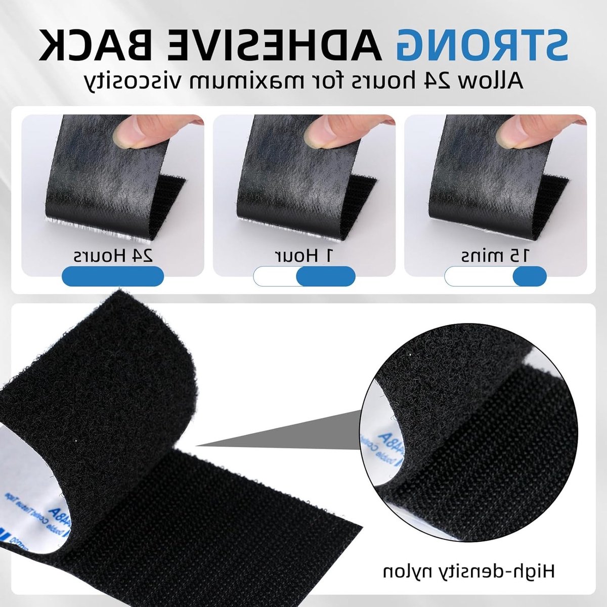 Sterke Zelfklevende Tape 19 mm x 6 m, Hoogwaardige Hechting, Nylon Stoffen Bevestiging, Ideaal voor Meubel- en Klussenwerk