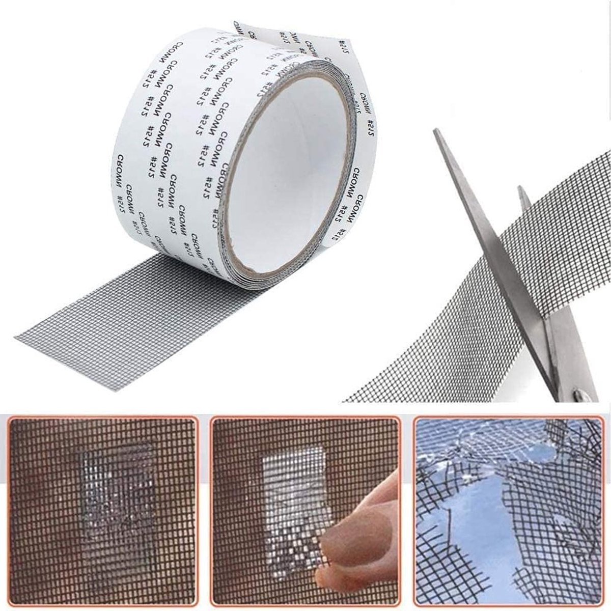Mosquito Net Repair Tape voor Ramen en Deuren, Zelfklevend Glasvezel, Sterke Hechting en Duurzaamheid
