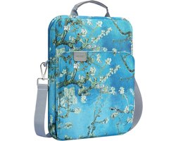 Tabletzak voor 9-11 Inch Tablets met Schouderband - Geschikt voor iPad 11, Galaxy Tab A9 Plus en Meer, Apricot Blossom Design