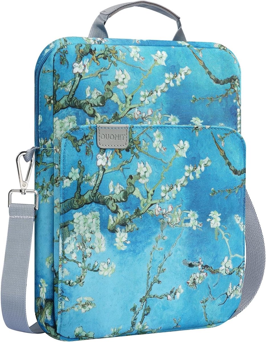 Tabletzak voor 9-11 Inch Tablets met Schouderband - Geschikt voor iPad 11, Galaxy Tab A9 Plus en Meer, Apricot Blossom Design