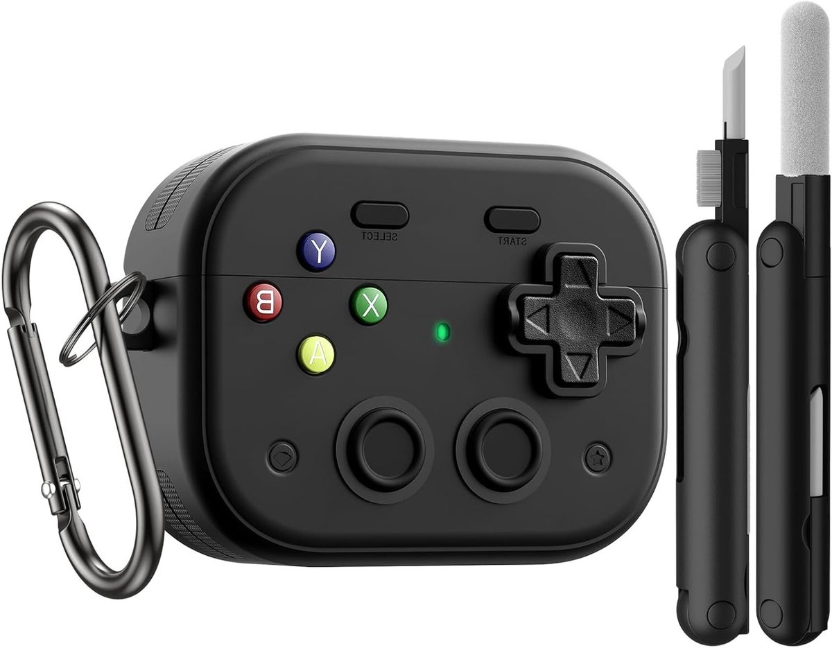 Beschermende Hard Shell Hoes voor AirPods Pro 3 (2025) met Beveiligingsclip, Schokbestendig Ontwerp en Schoonmaakset, Zwart