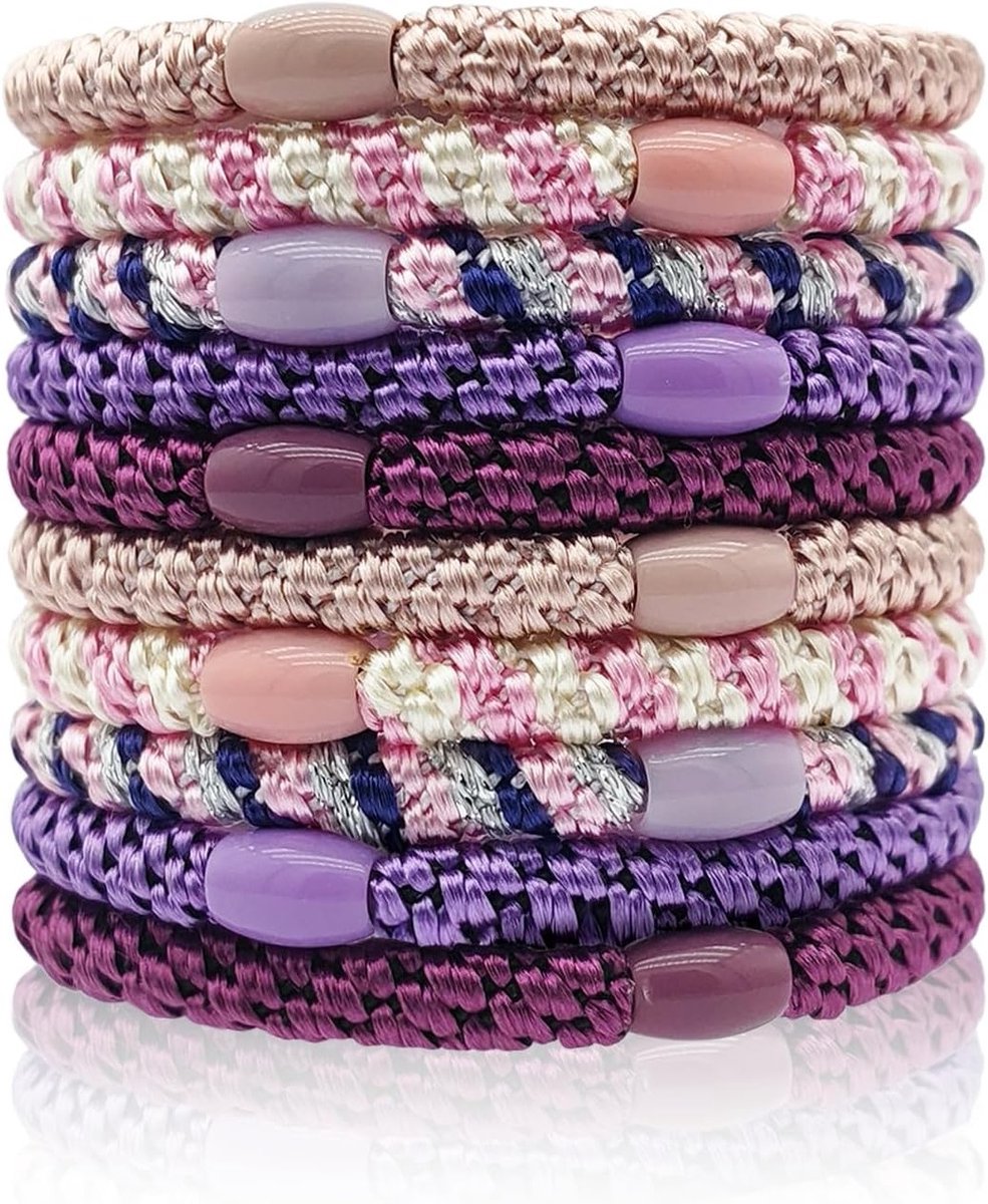 Multicolor Haarverwijderaar voor Vrouwen, 10 Stuks, Elastische Haarbanden voor Dikke Krullen en Modebewuste Meisjes