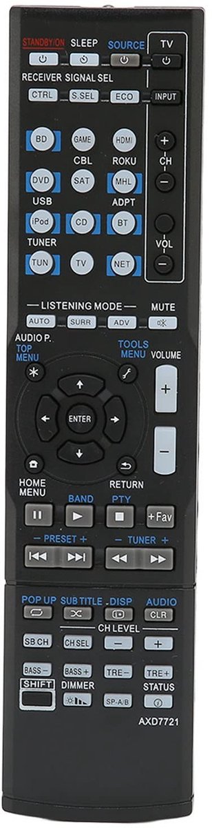 Dailygoods - Dailygoody - Vervanging AV Ontvanger - Afstandsbediening - Handzaam formaat - Compatibel model - Eenvoudig te gebruiken - Geschikt voor Pioneer VSX-83...