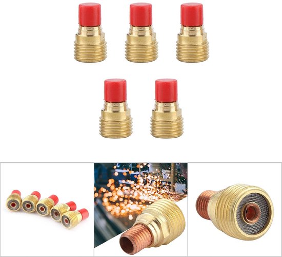 Dailygoods - Professionele Gas Lens Collet Body - 2.4mm Lassen - Hoogwaardig Koper - Duurzame Set 5 Stuks - Voor Universele Fakkel — afbeelding 2