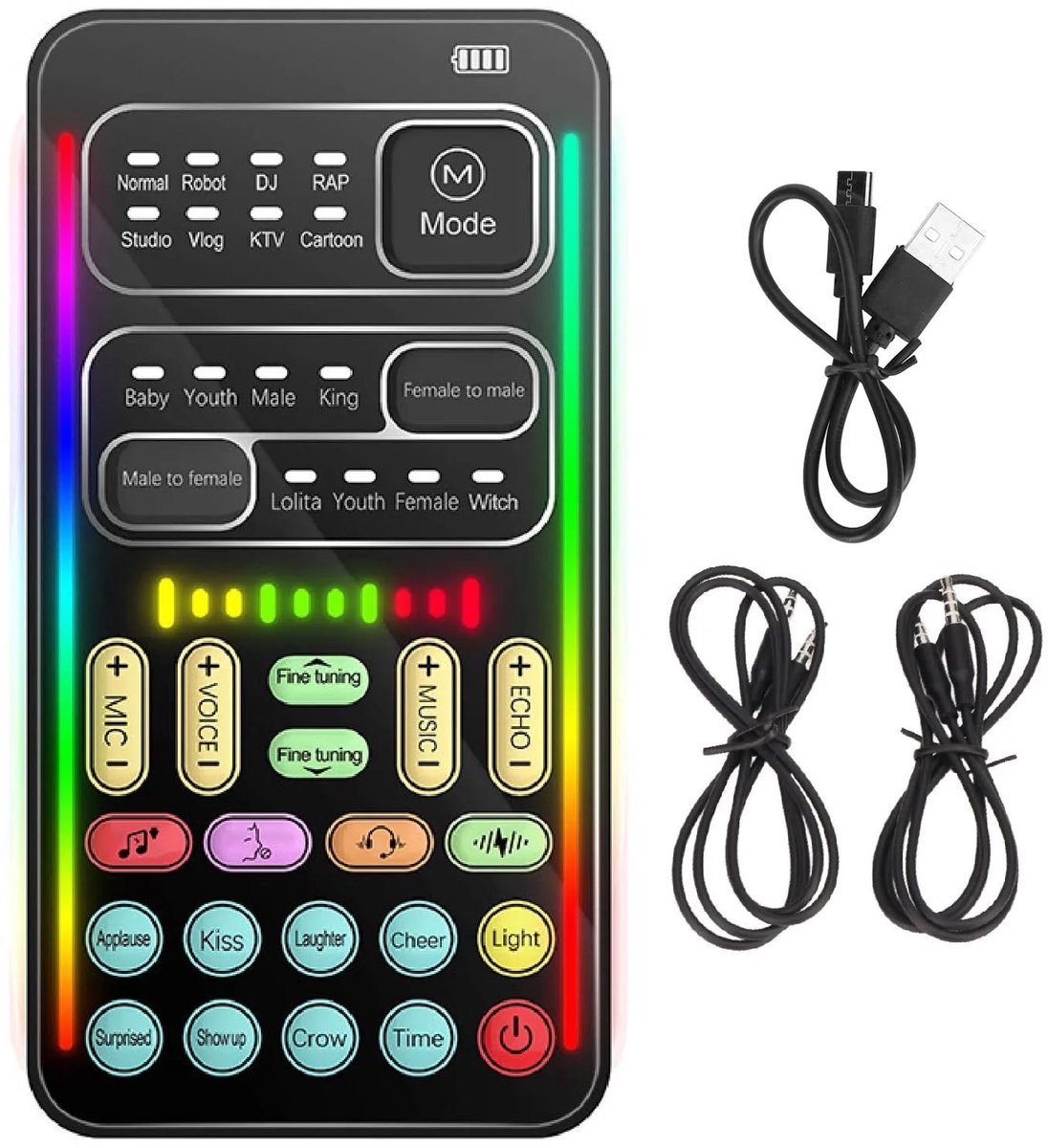 Dailygoods - Dailygoody - Draagbare Voice Changer - Handheld Microfoon - Multifunctionele Geluidseffecten - Geschikt voor Telefoon en Laptop - Ideaal voor Creatiev