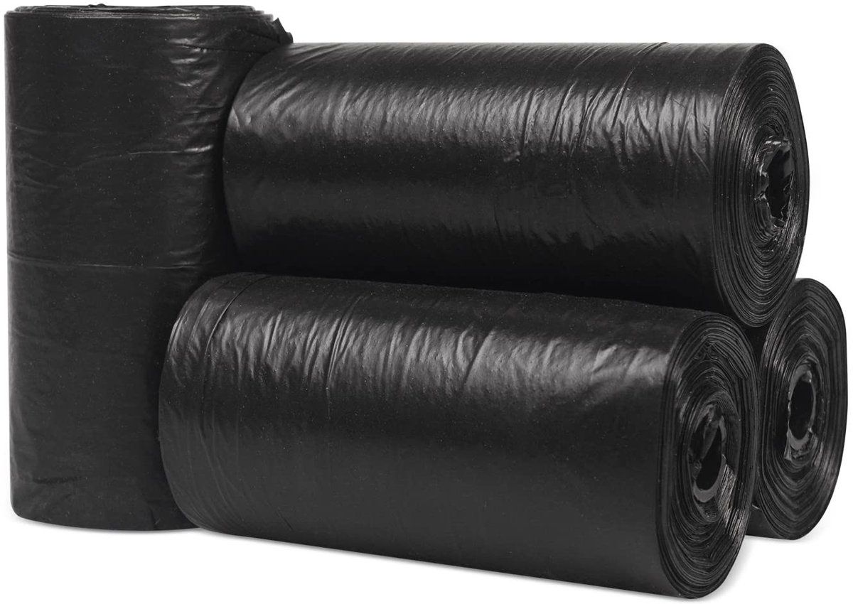 Dailygoods - Dailygoody - Plastic zakken voor kattenbakvulling - 80 stuks - Gemakkelijk hersluitbaar - Zwart - Hondenpoepzakjes - Geschikt voor huisdieren - Dierli