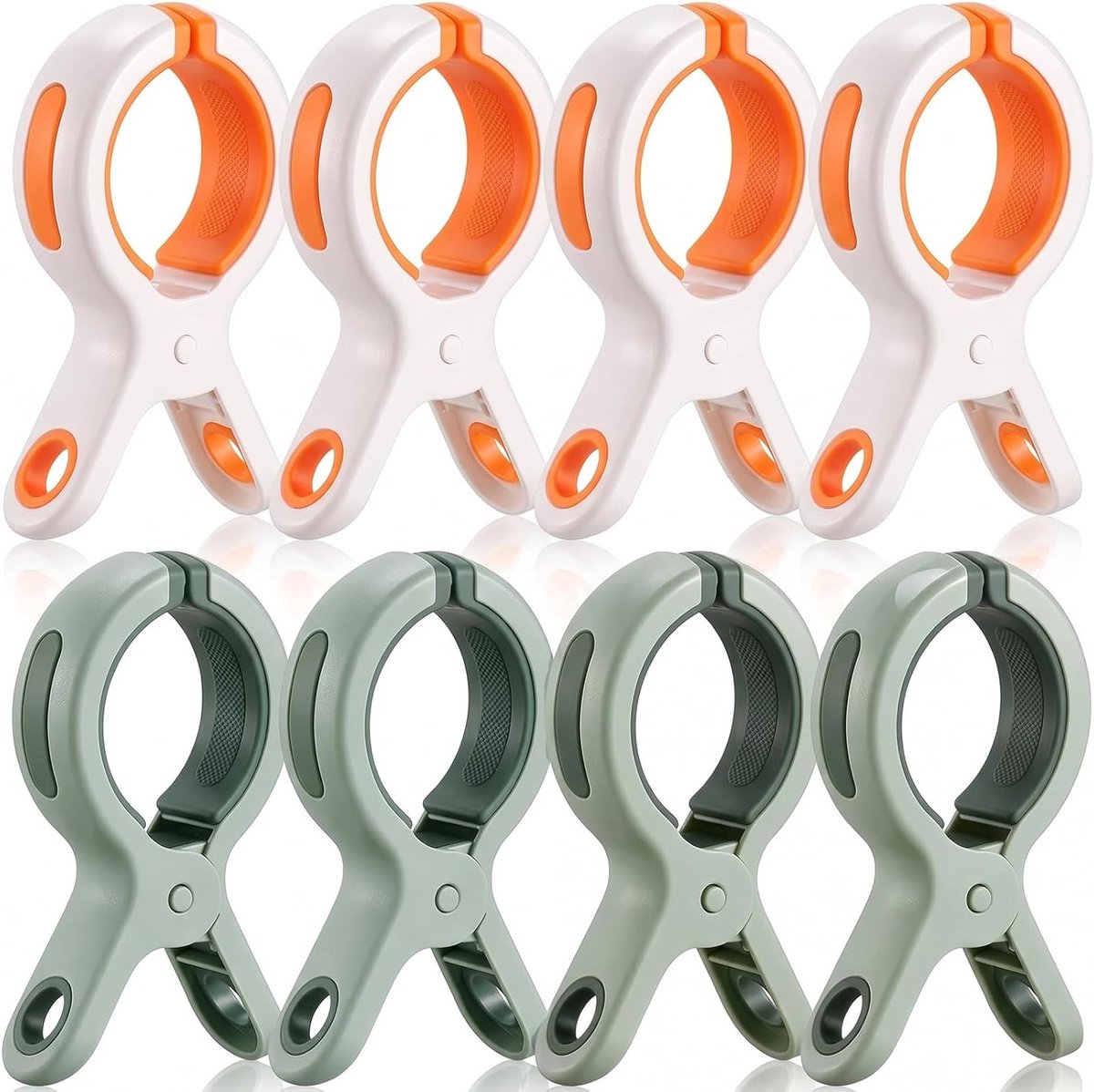 Grote handdoekklemmen voor strandstoelen, 8 stuks, winddichte clips voor handdoeken, stabiliteit voor ligbedden, zwembadaccessoires en badhanddoekbevestiging