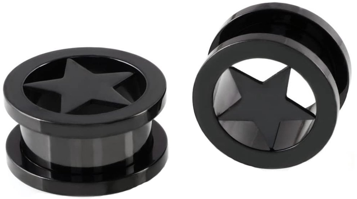 Dailygoods - Dailygoody - Tunnels Plugs - Roestvrij staal - Minimalistisch Design - Zwart - Body Sieraden - Perfect voor Feestjes en Dagelijks Gebruik - Unisex