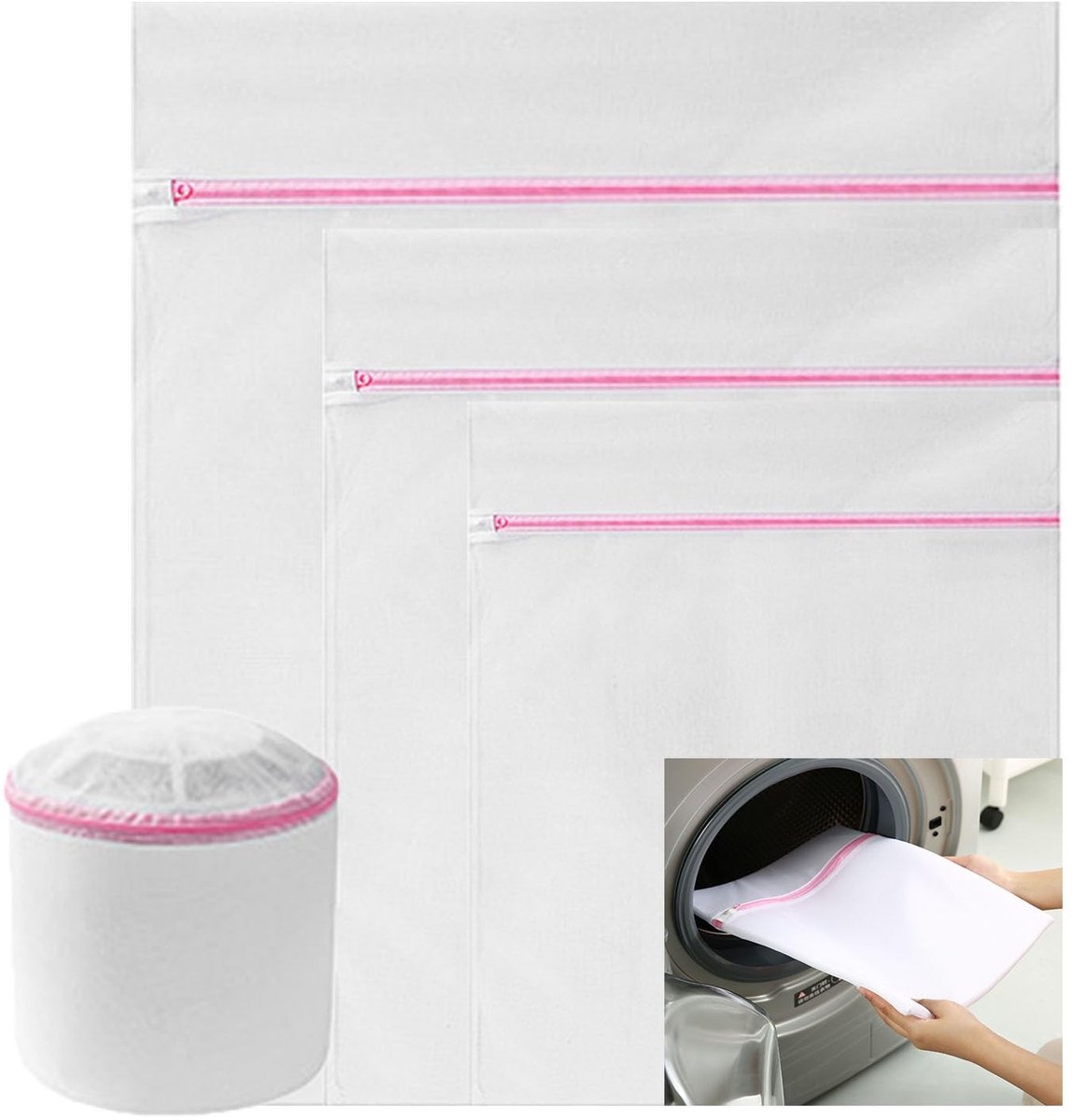 Dailygoods - Dailygoody - Waszak met Ritssluiting - Bescherm je Kleding - Perfect voor Beha's en Babykleding - Geschikt voor Wassen - Duurzaam en Handig - Tra